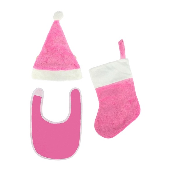 Rudolph Clarice Baby Set Hat,Bib,Stocking NEW! - Picture 2 of 2
